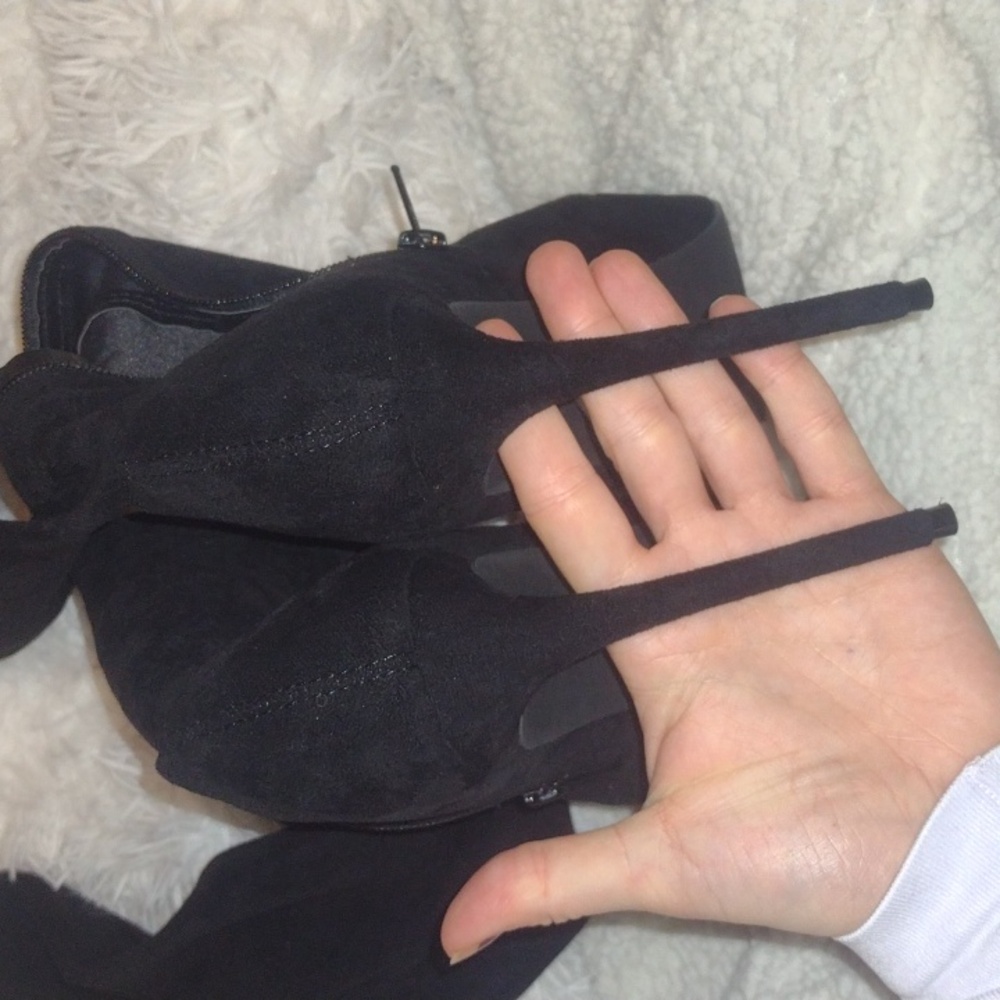 Thigh High Suede Platform Stiletto Boots - Picture 7 of 7